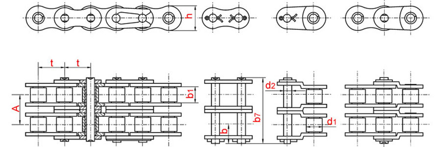 Двухрядные приводные роликовые цепи ГОСТ 13568-97