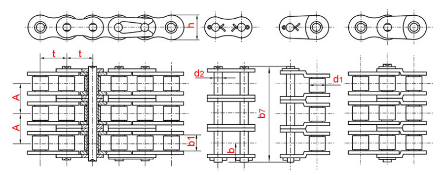 Трехрядные приводные роликовые цепи ГОСТ 13568-97