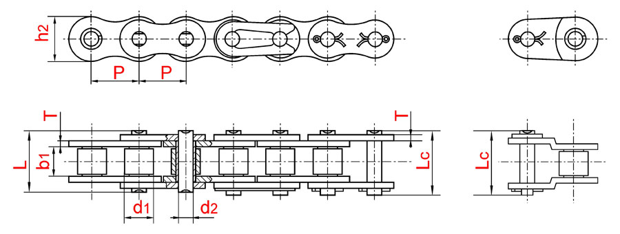 Однорядные приводные роликовые цепи ISO-606 (DIN 8187)